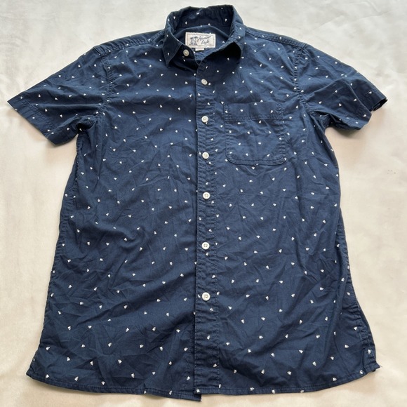 American Eagle Outfitters Other - American Eagle Men's Navy Printed Button Up Shirt XS Short Sleeve Casual
